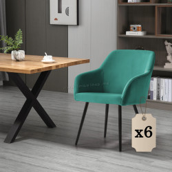 Set scaune Akord Estelle 6pcs (Bottle Green/Black)