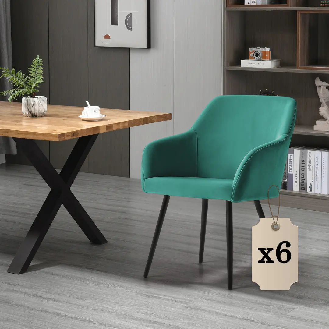 Set scaune Akord Estelle 6pcs (Bottle Green/Black)