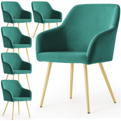 Набор стульев Akord Estelle 6pcs (Bottle Green/Gold) Thumb