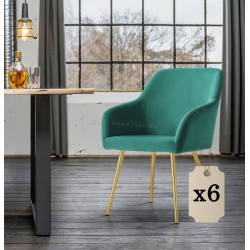 Набор стульев Akord Estelle 6pcs (Bottle Green/Gold)