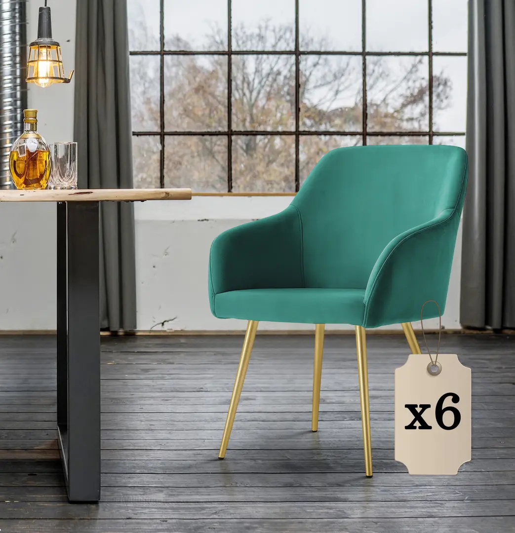 Набор стульев Akord Estelle 6pcs (Bottle Green/Gold)