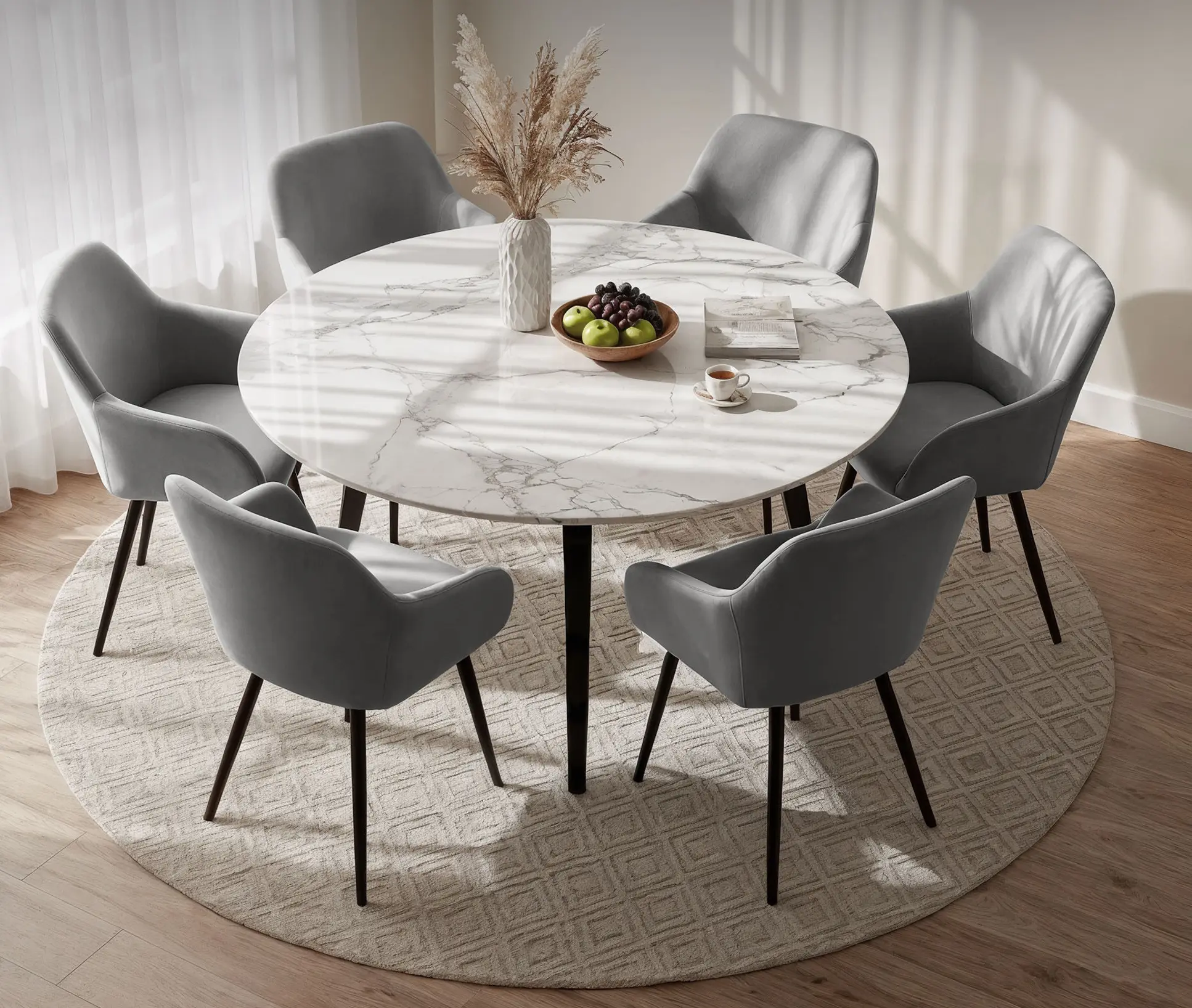 Набор стульев Akord Estelle 6pcs (Grey/Black) - 2