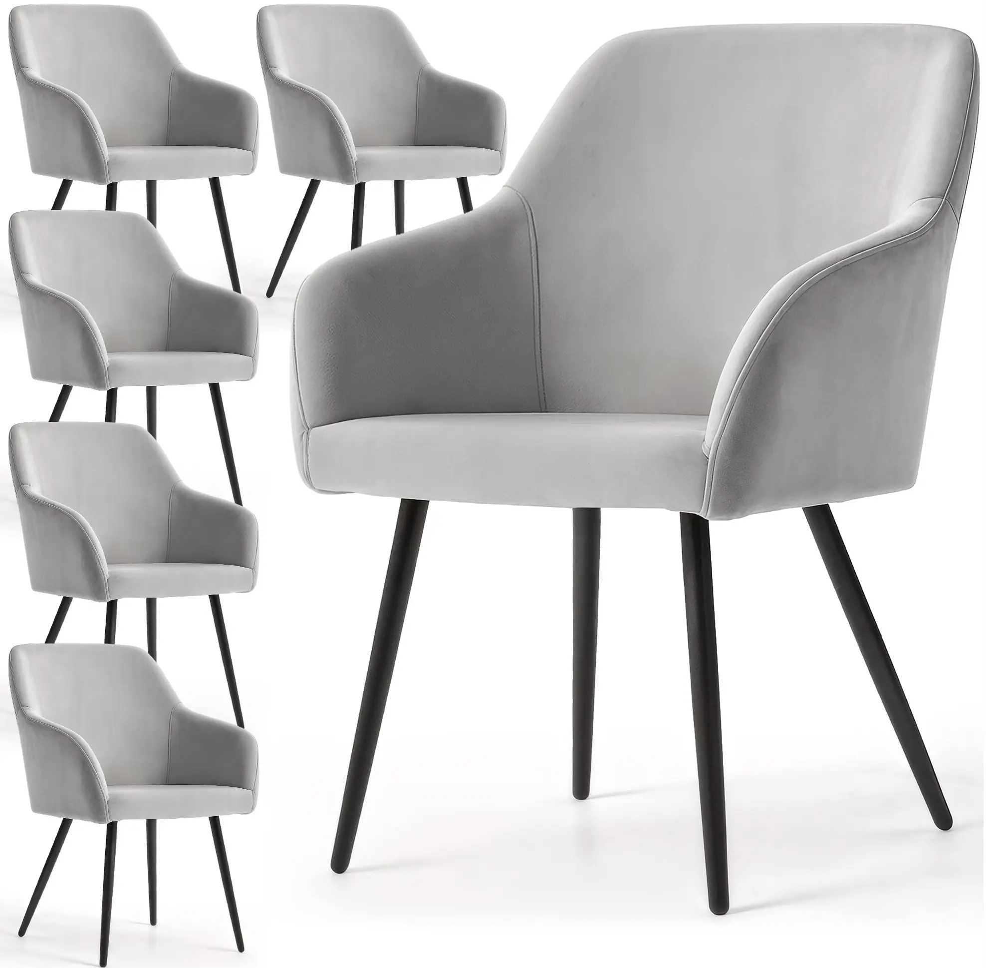 Набор стульев Akord Estelle 6pcs (Grey/Black) - 3