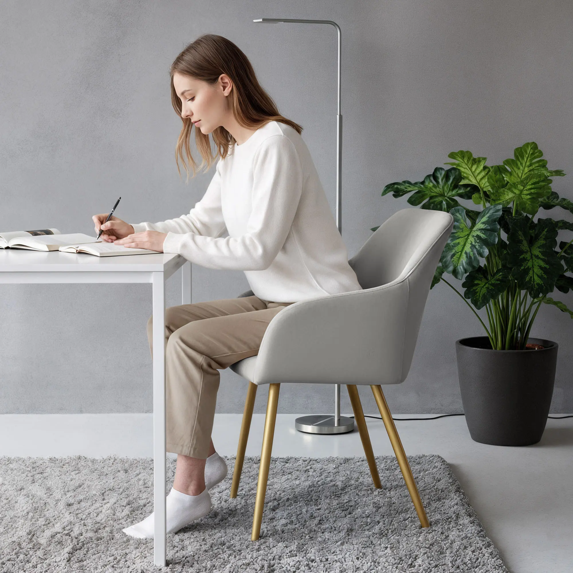 Набор стульев Akord Estelle 6pcs (Grey/Gold) - 9