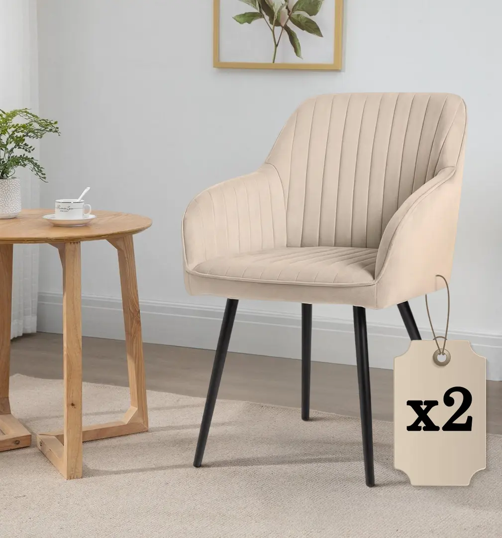 Набор стульев Akord Florence 2pcs (Beige/Black)