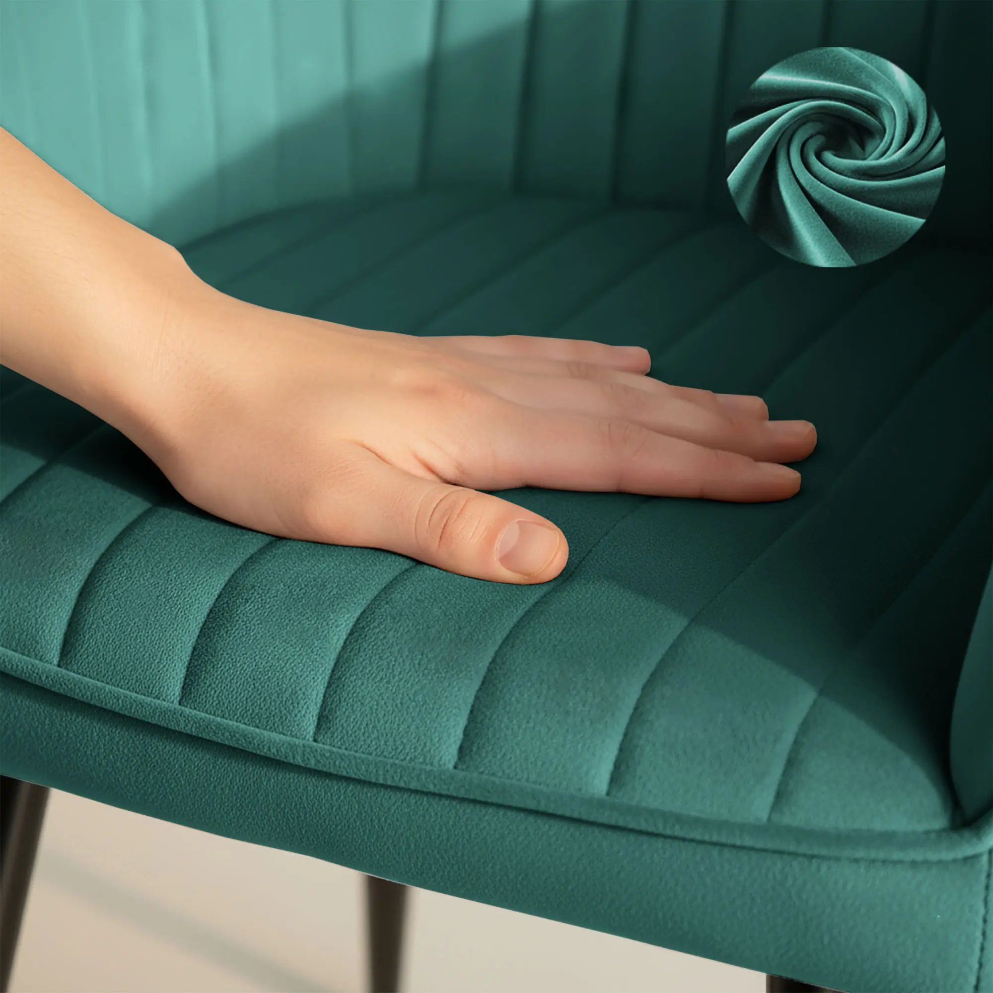 Набор стульев Akord Florence 2pcs (Bottle Green/Black) - 6