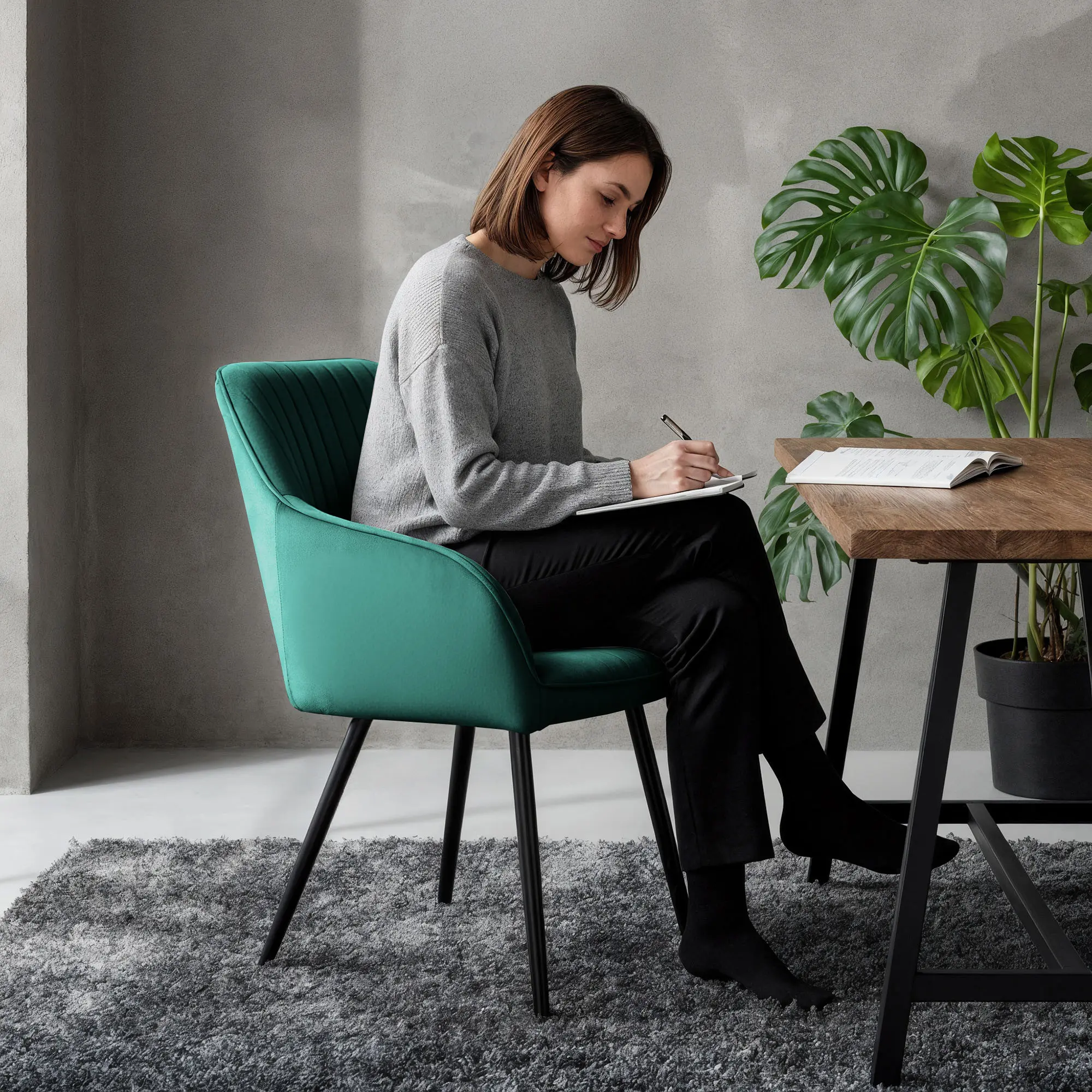 Набор стульев Akord Florence 2pcs (Bottle Green/Black) - 9