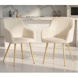 Set scaune Akord Florence 2pcs (Cream/Gold) Thumb