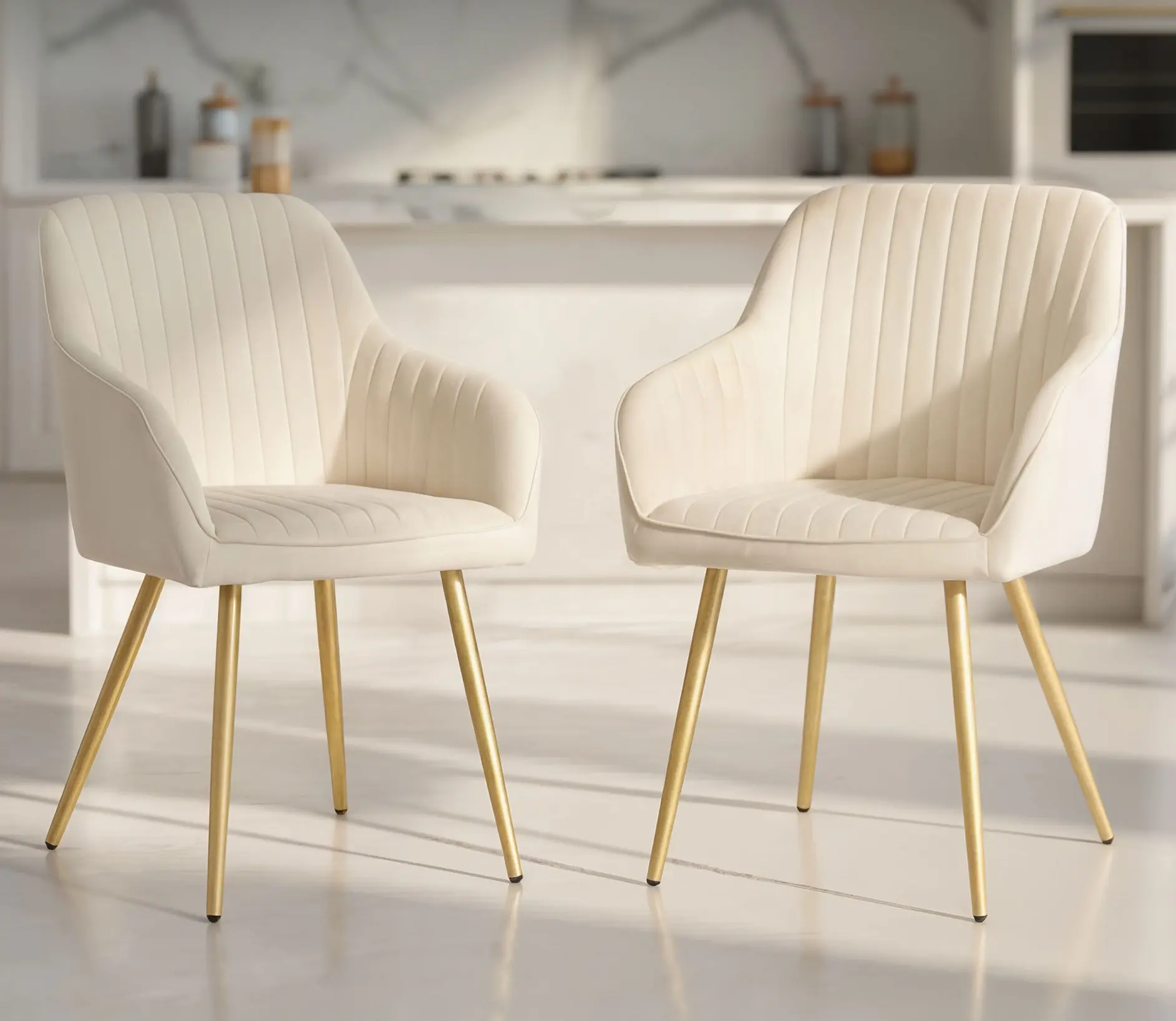 Set scaune Akord Florence 2pcs (Cream/Gold)