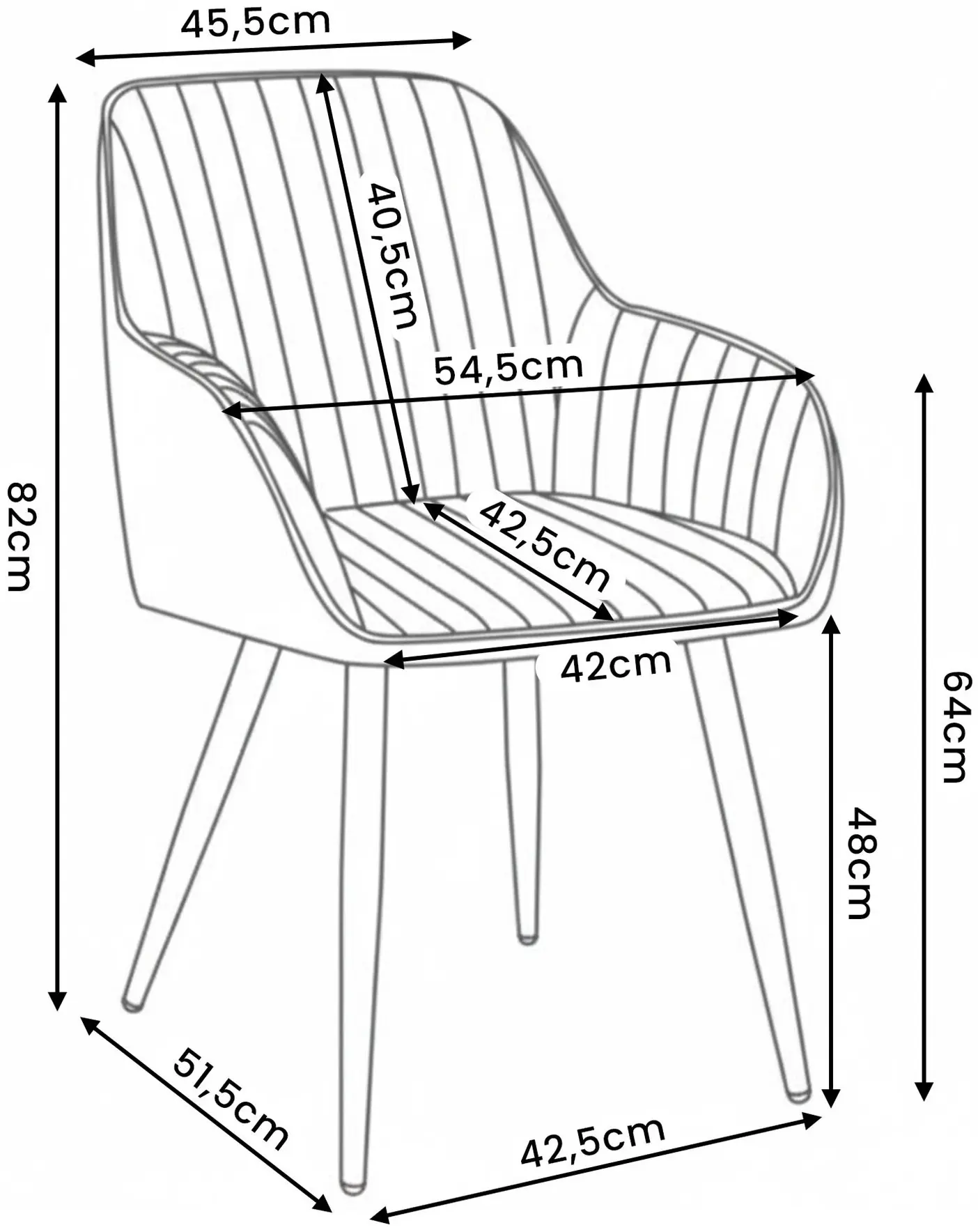 Set scaune Akord Florence 2pcs (Cream/Gold)