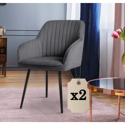 Set scaune Akord Florence 2pcs (Dark Graphite/Black)