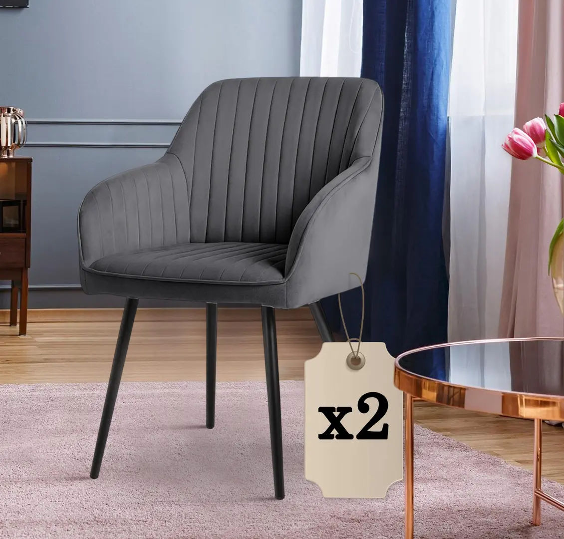 Set scaune Akord Florence 2pcs (Dark Graphite/Black)