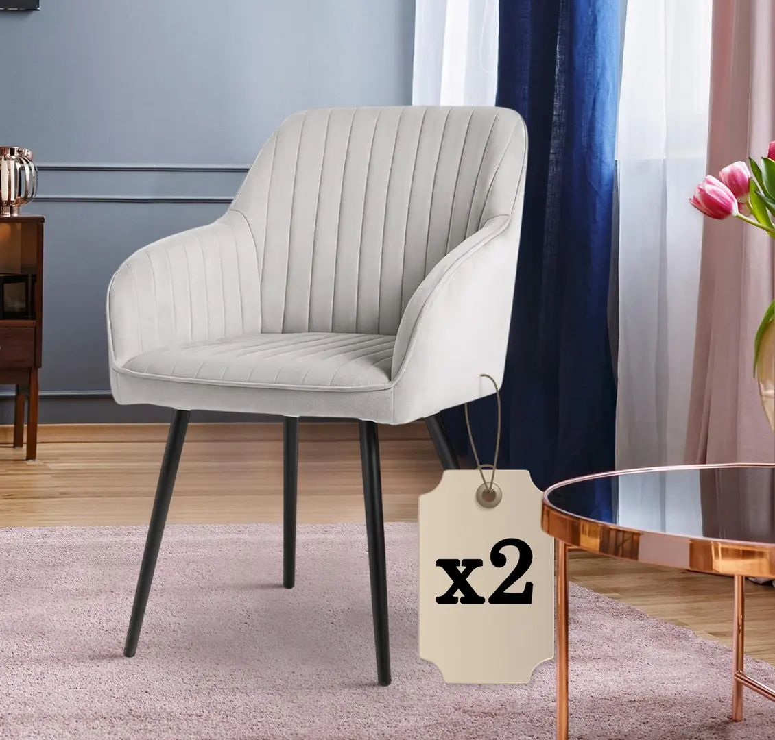 Набор стульев Akord Florence 2pcs (Grey/Black)