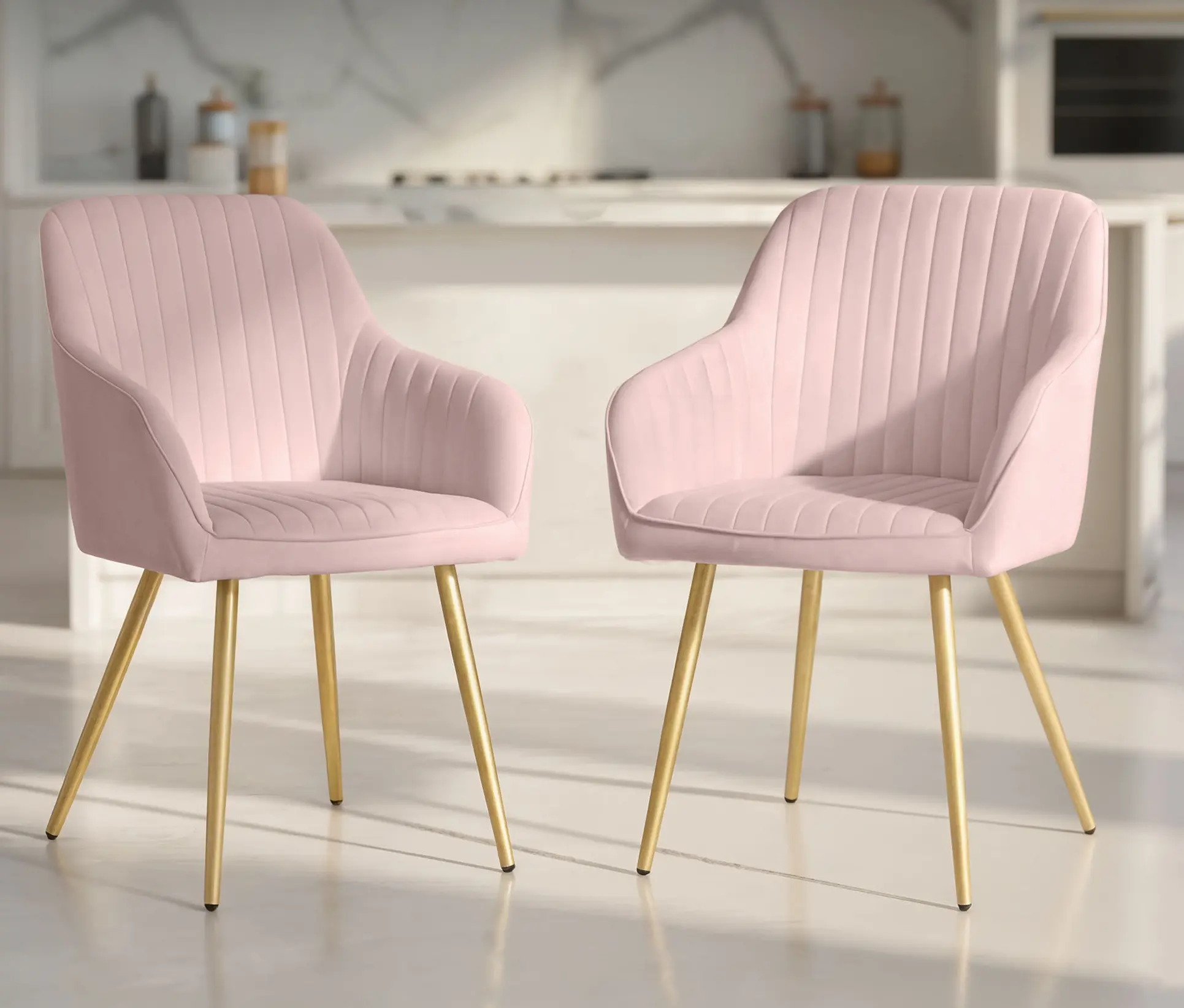 Set scaune Akord Florence 2pcs (Powder Pink/Gold) - 2