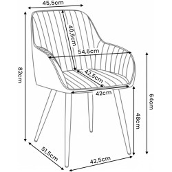 Set scaune Akord Florence 2pcs (Powder Pink/Gold) Thumb