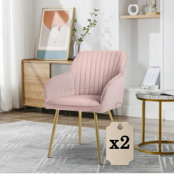 Набор стульев Akord Florence 2pcs (Powder Pink/Gold)