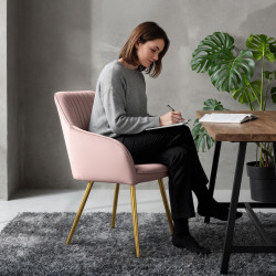 Set scaune Akord Florence 2pcs (Powder Pink/Gold) Thumb