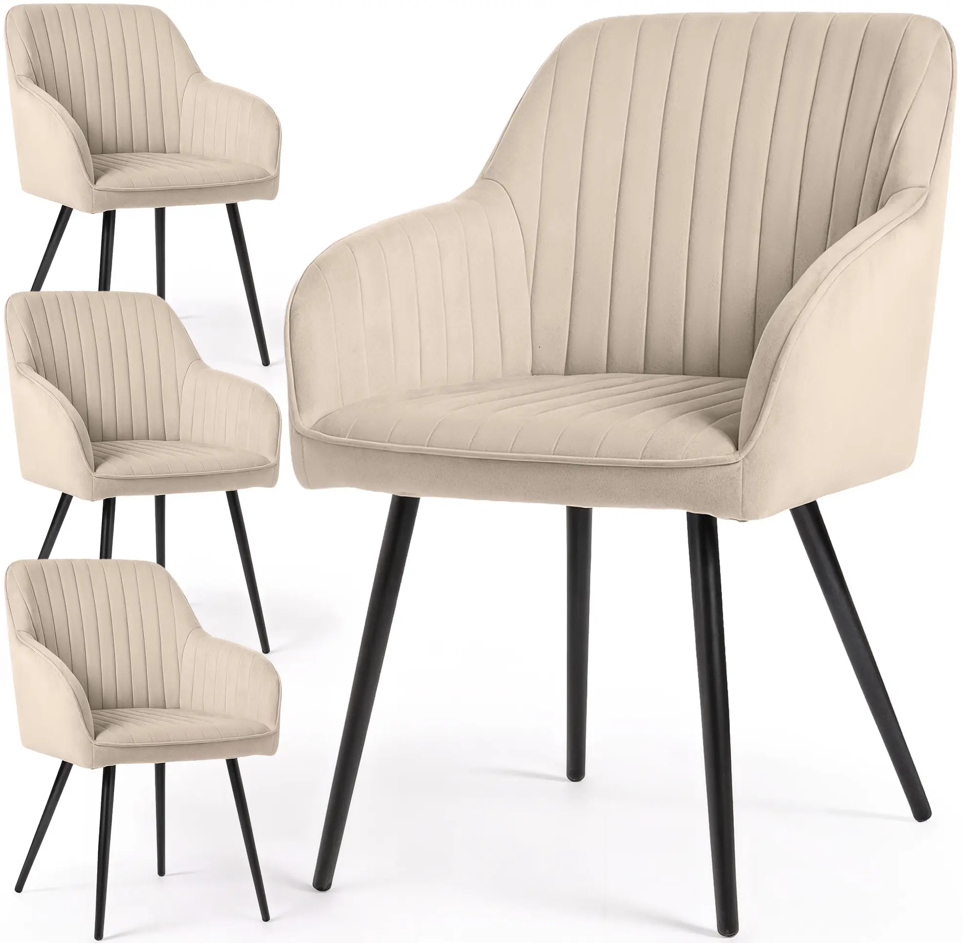 Набор стульев Akord Florence 4pcs (Beige/Black) - 3