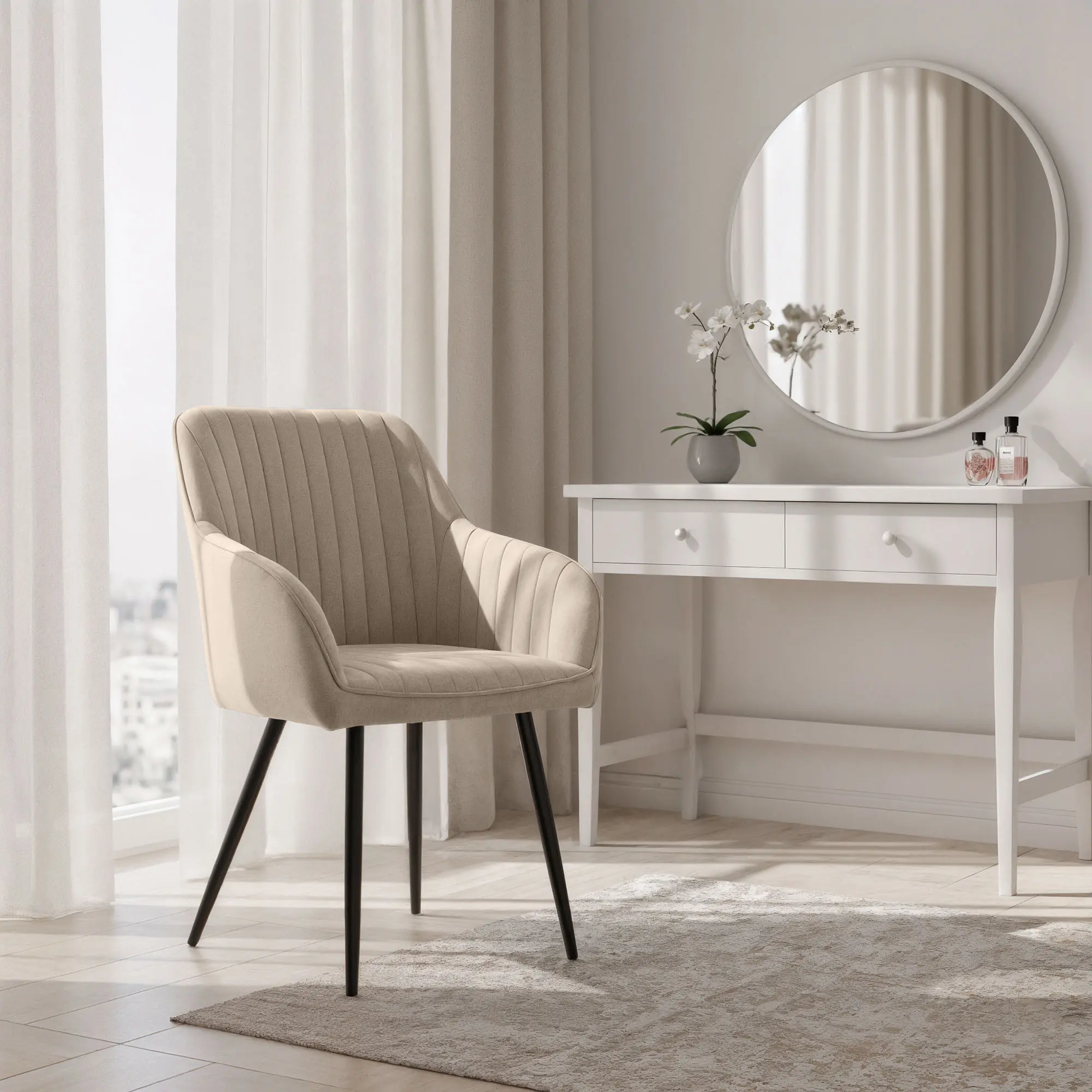 Набор стульев Akord Florence 4pcs (Beige/Black) - 10