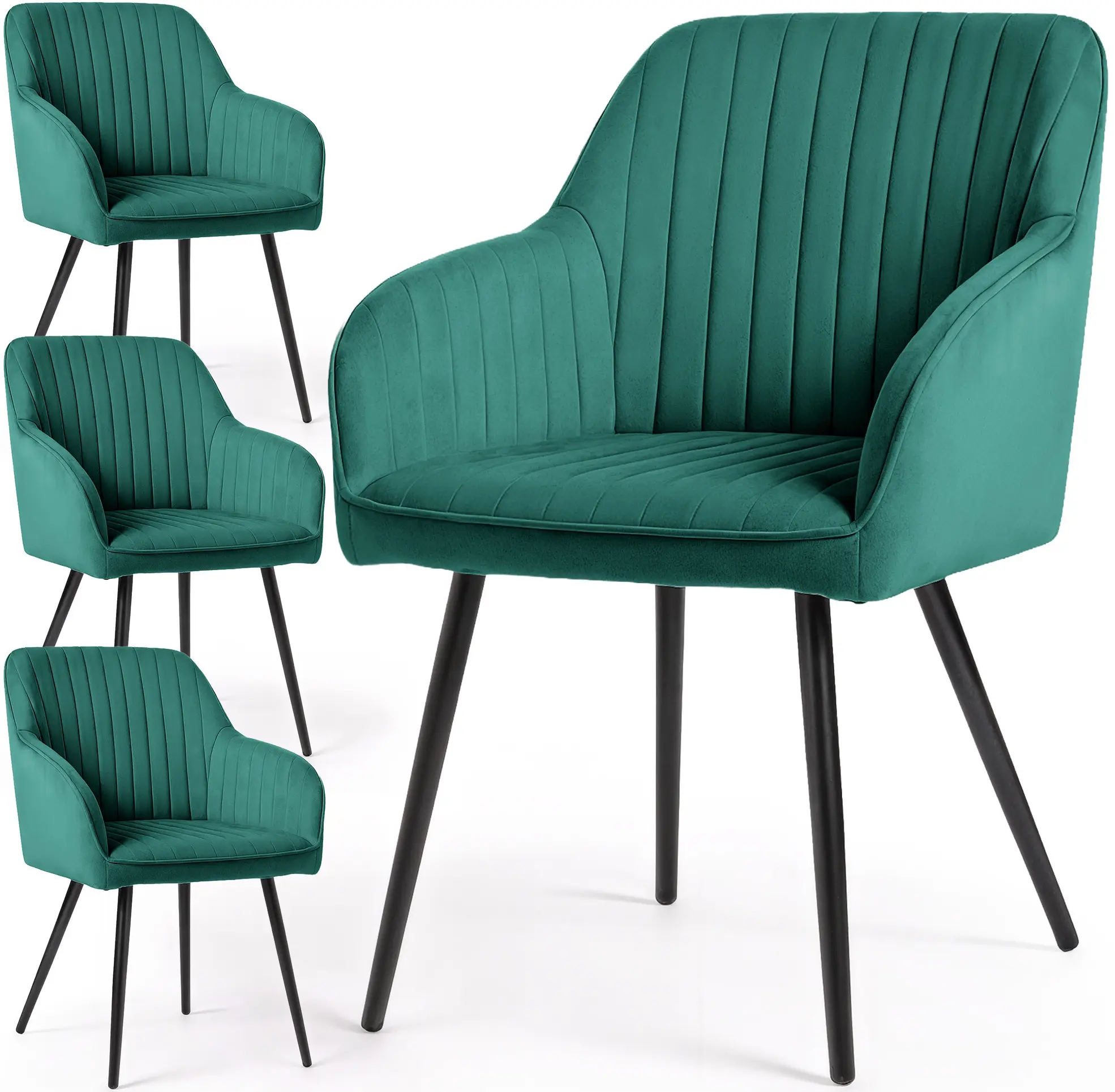 Набор стульев Akord Florence 4pcs (Bottle Green/Black) - 3