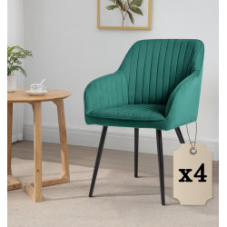 Набор стульев Akord Florence 4pcs (Bottle Green/Black)