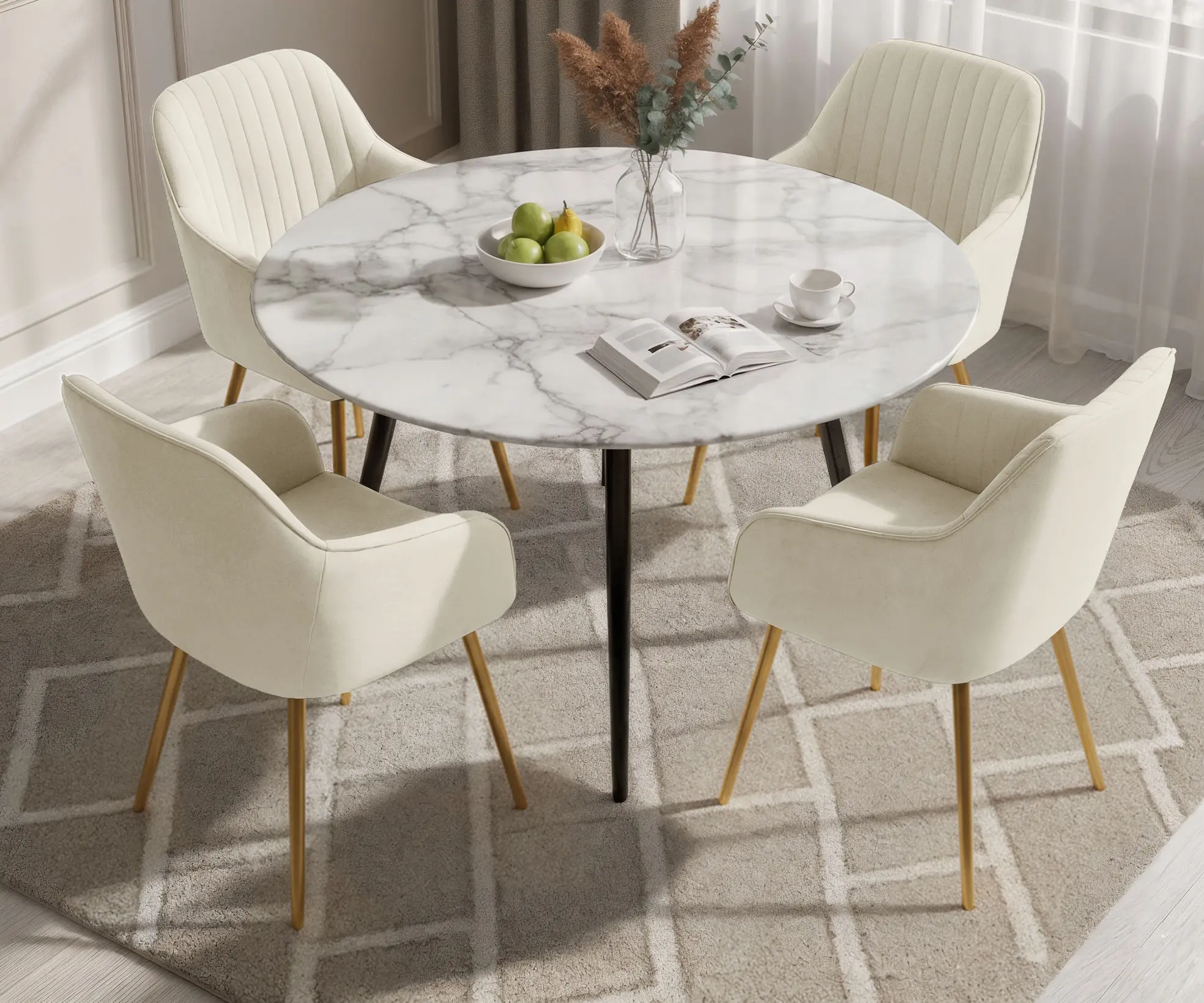 Набор стульев Akord Florence 4pcs (Cream/Gold)