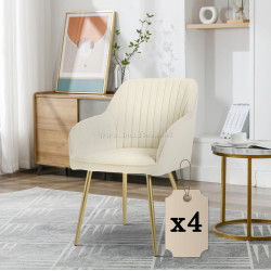 Set scaune Akord Florence 4pcs (Cream/Gold)