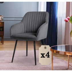 Set scaune Akord Florence 4pcs (Dark Graphite/Black)