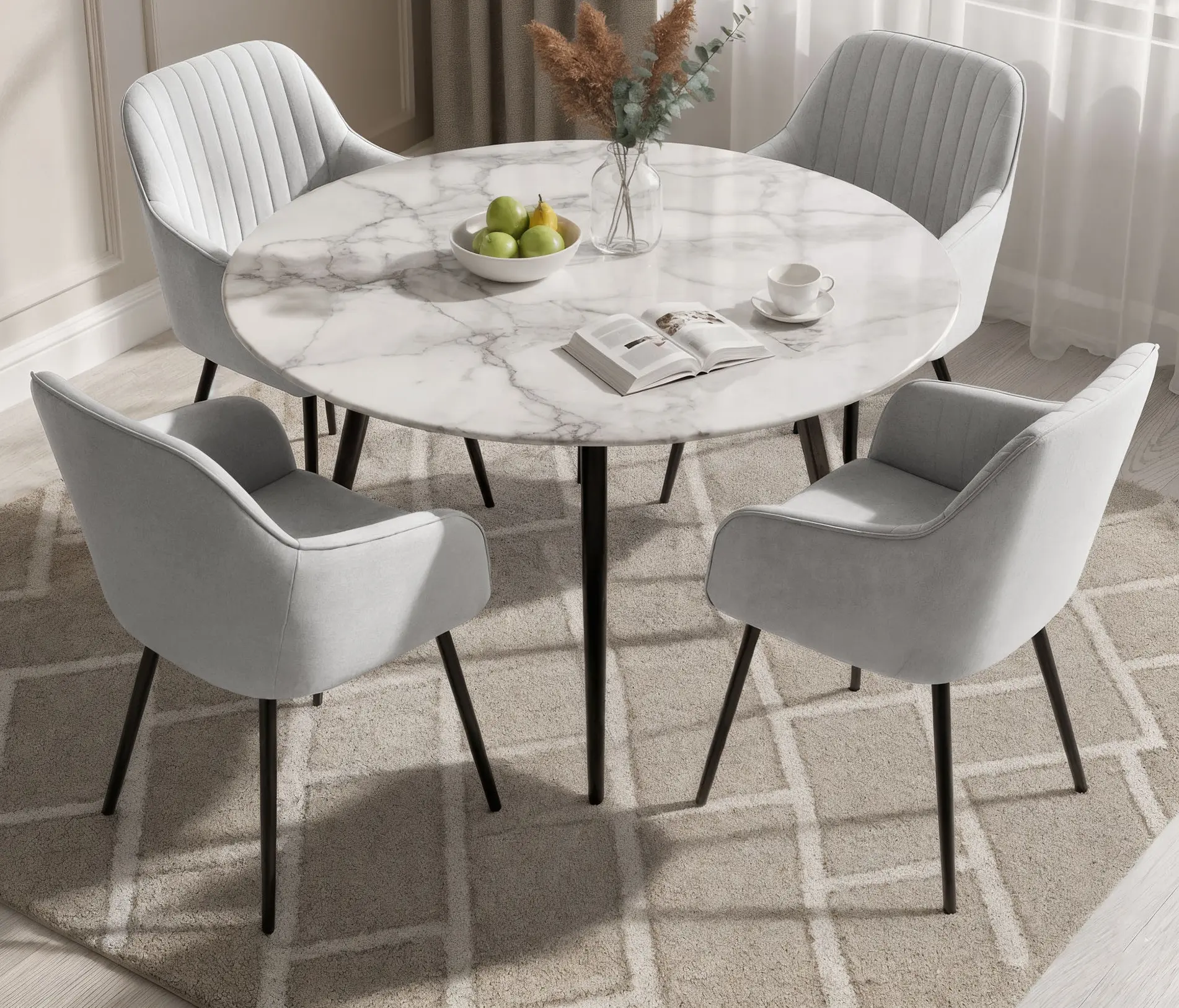 Набор стульев Akord Florence 4pcs (Grey/Black) - 2