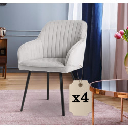 Набор стульев Akord Florence 4pcs (Grey/Black)