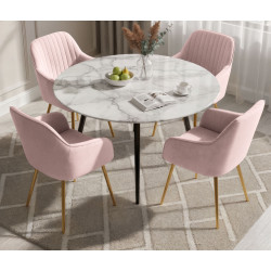 Набор стульев Akord Florence 4pcs (Powder Pink/Gold) Thumb