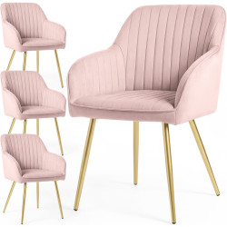 Набор стульев Akord Florence 4pcs (Powder Pink/Gold) Thumb