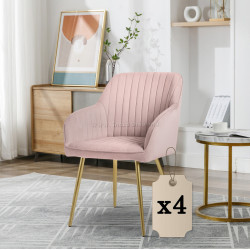 Набор стульев Akord Florence 4pcs (Powder Pink/Gold)
