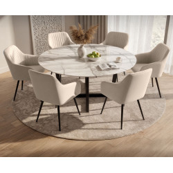 Set scaune Akord Florence 6pcs (Beige/Black) Thumb