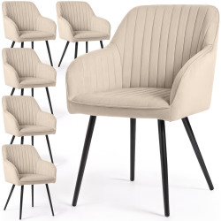 Set scaune Akord Florence 6pcs (Beige/Black) Thumb