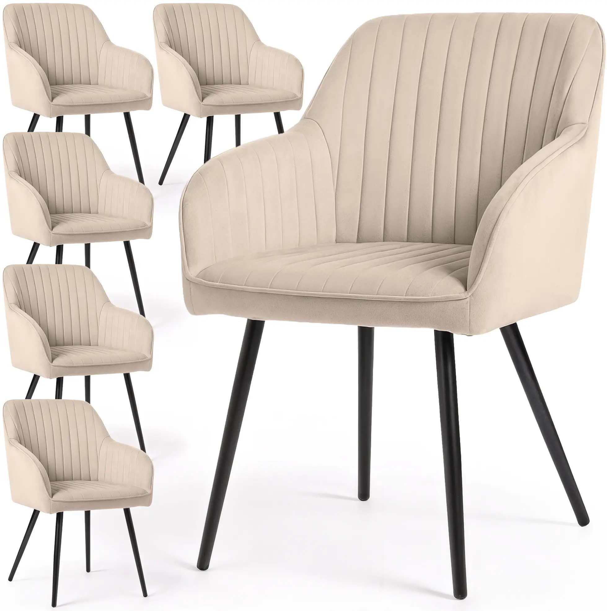 Set scaune Akord Florence 6pcs (Beige/Black)