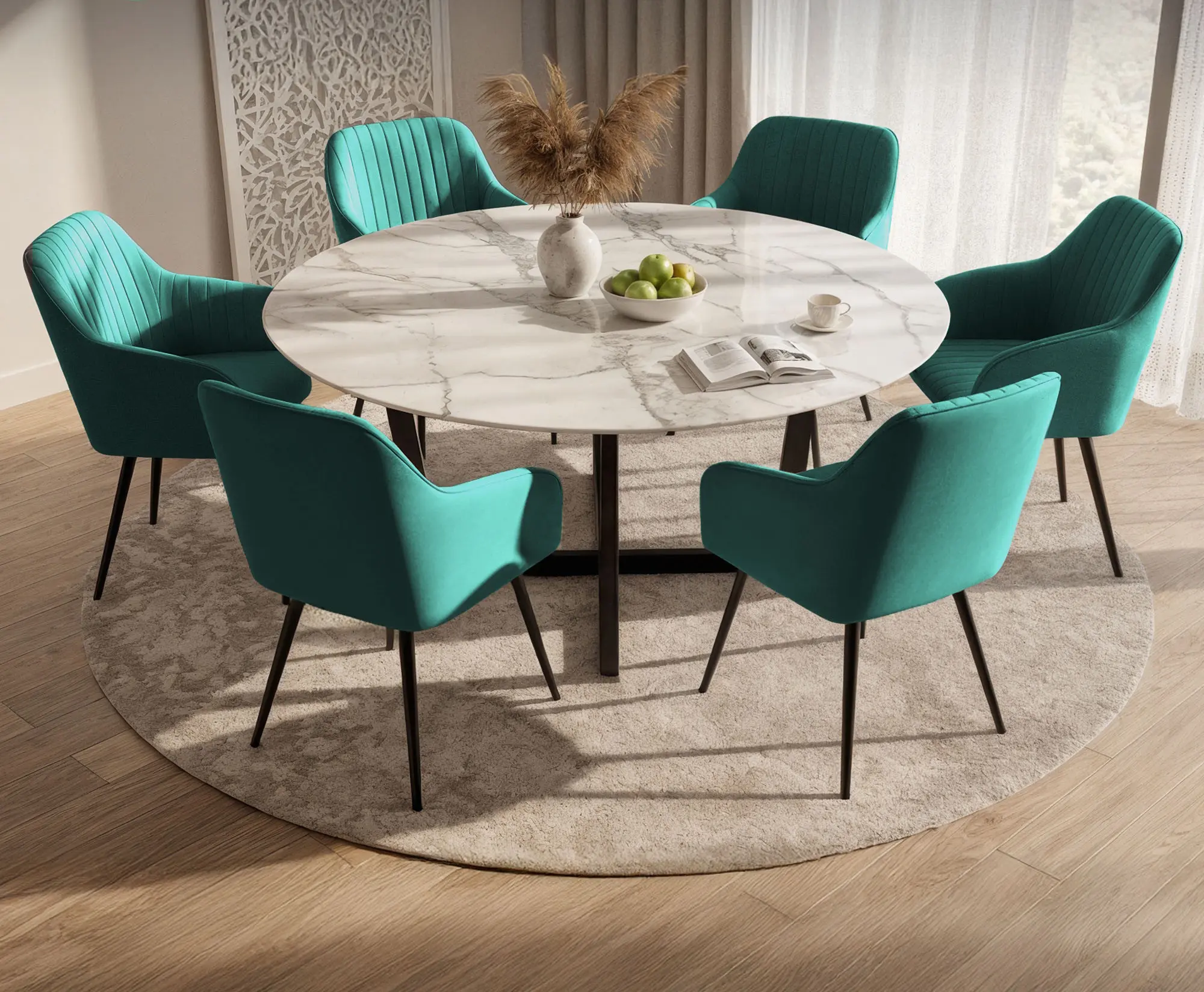 Набор стульев Akord Florence 6pcs (Bottle Green/Black)