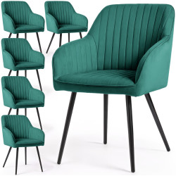 Набор стульев Akord Florence 6pcs (Bottle Green/Black) Thumb