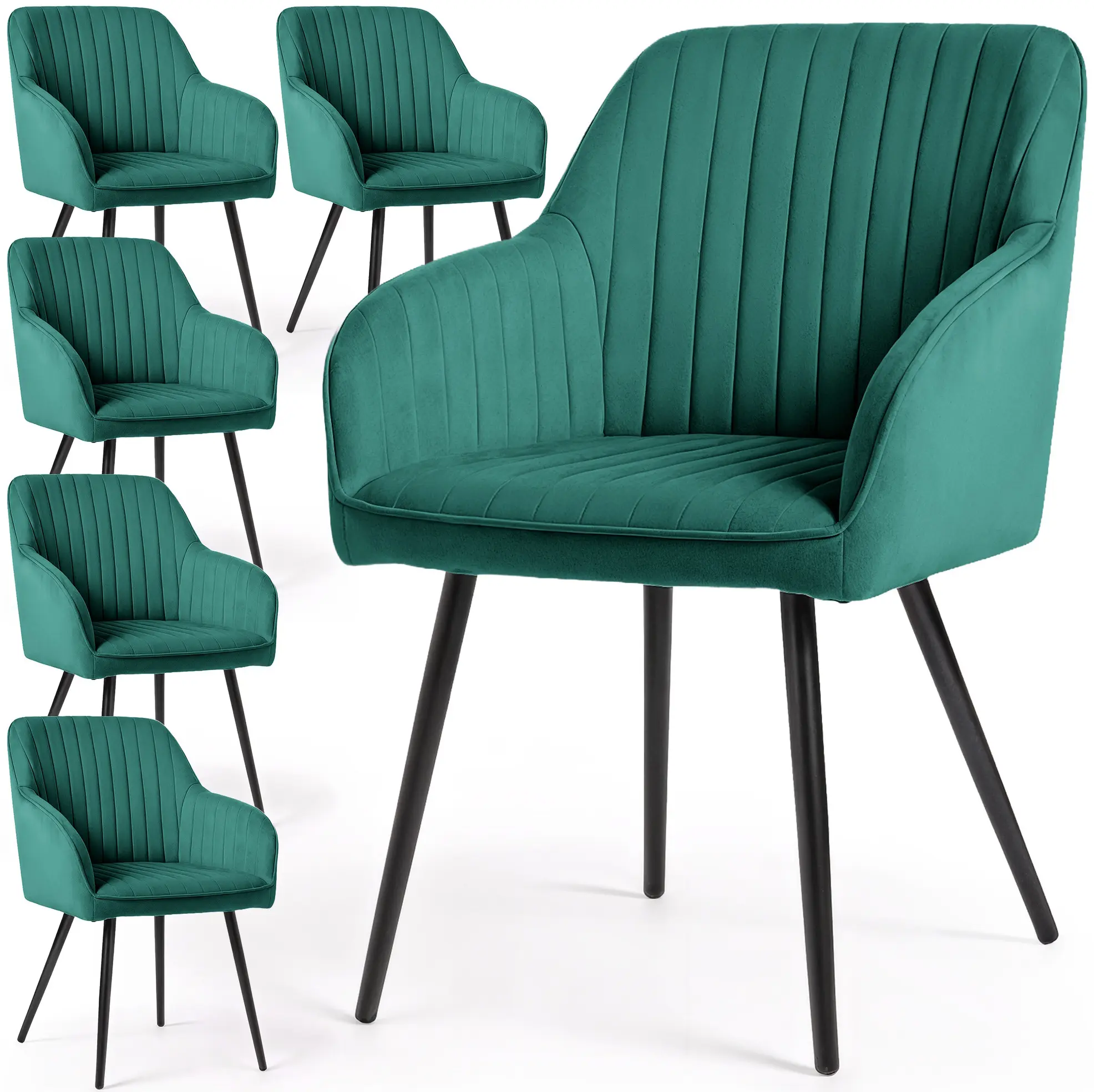 Набор стульев Akord Florence 6pcs (Bottle Green/Black)