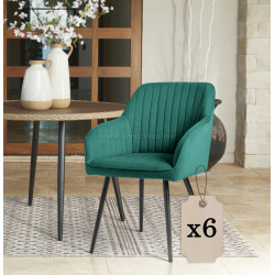 Set scaune Akord Florence 6pcs (Bottle Green/Black)