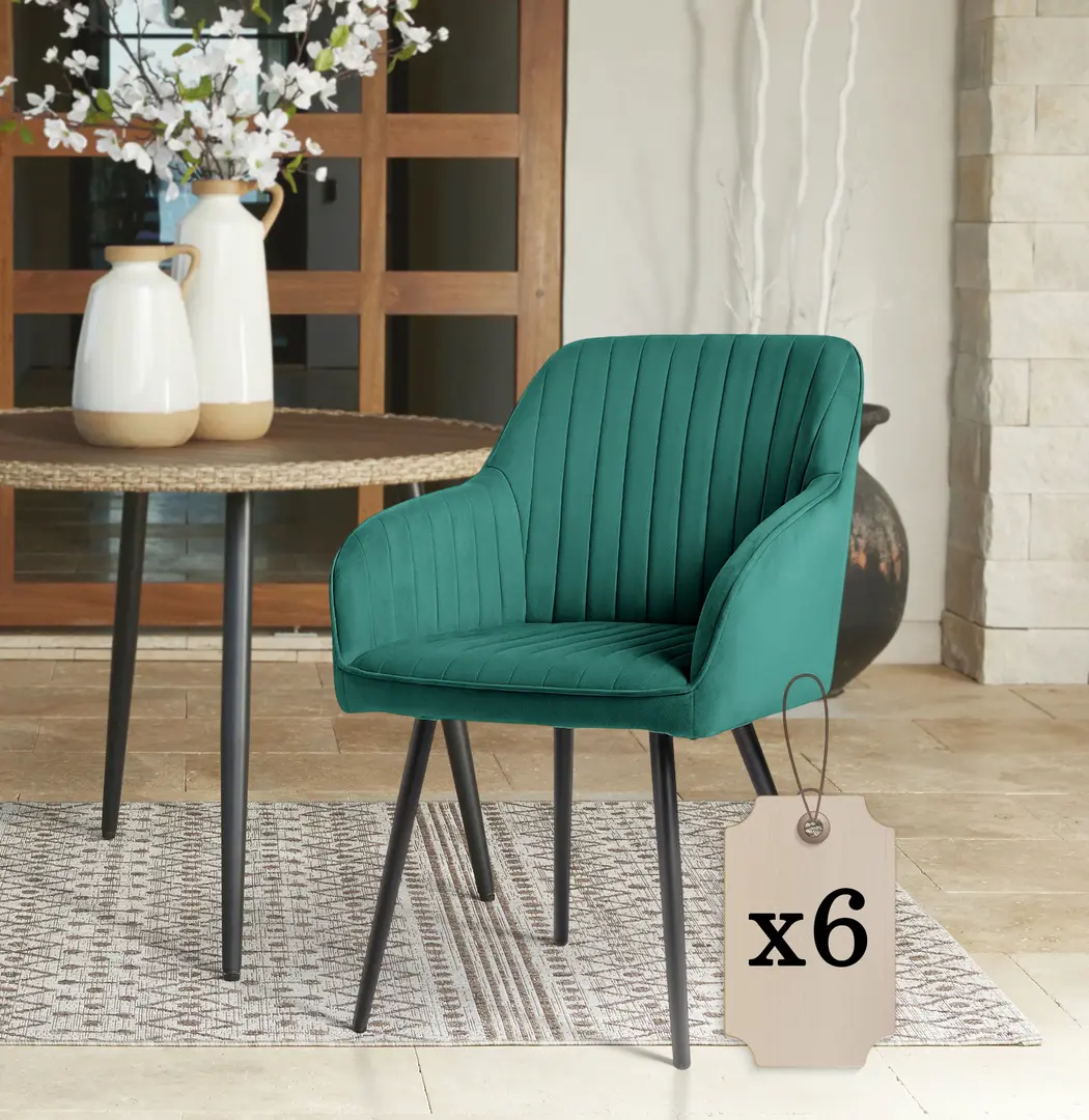 Набор стульев Akord Florence 6pcs (Bottle Green/Black)