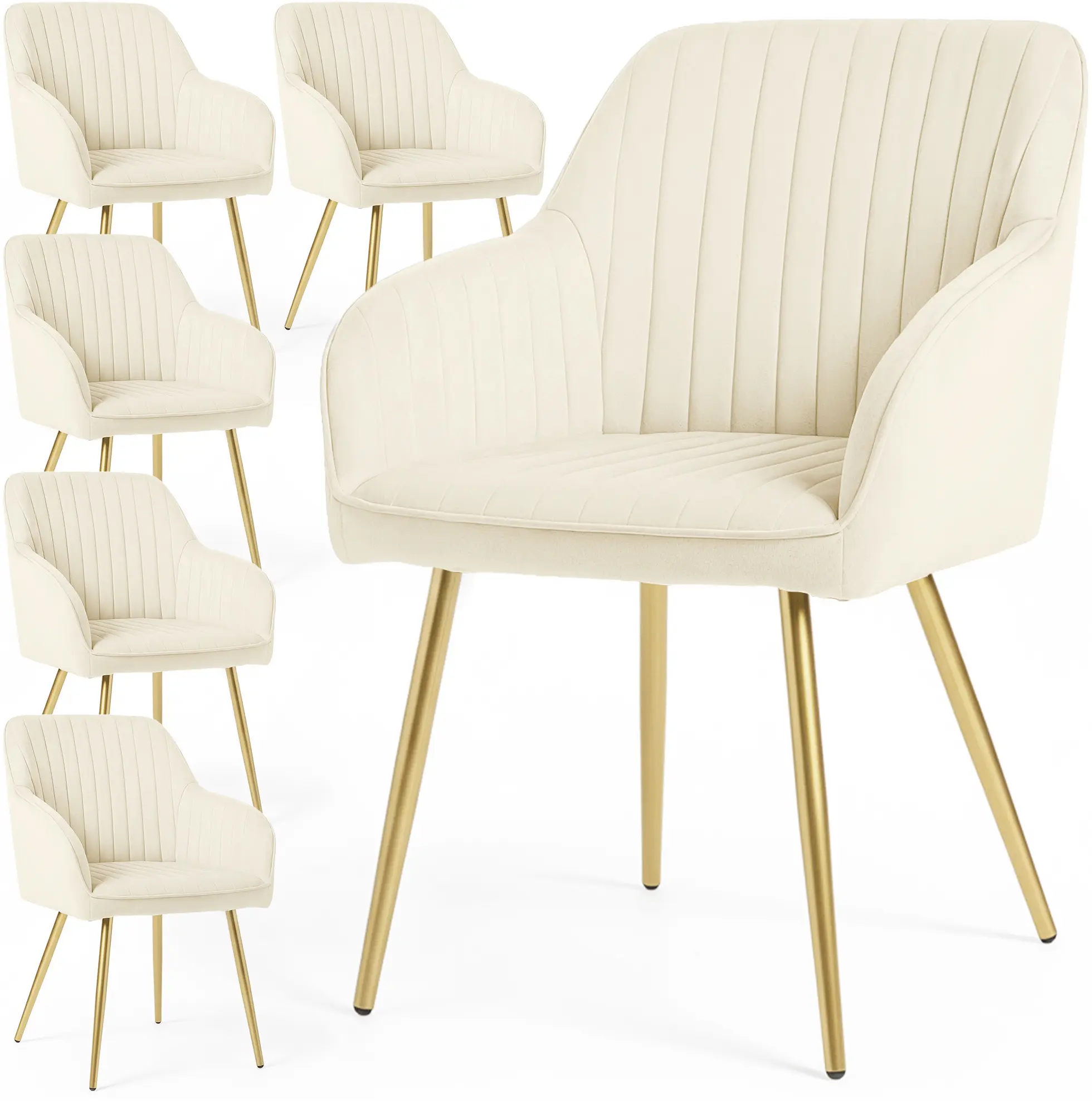 Set scaune Akord Florence 6pcs (Cream/Gold)