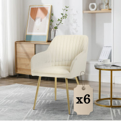 Set scaune Akord Florence 6pcs (Cream/Gold)