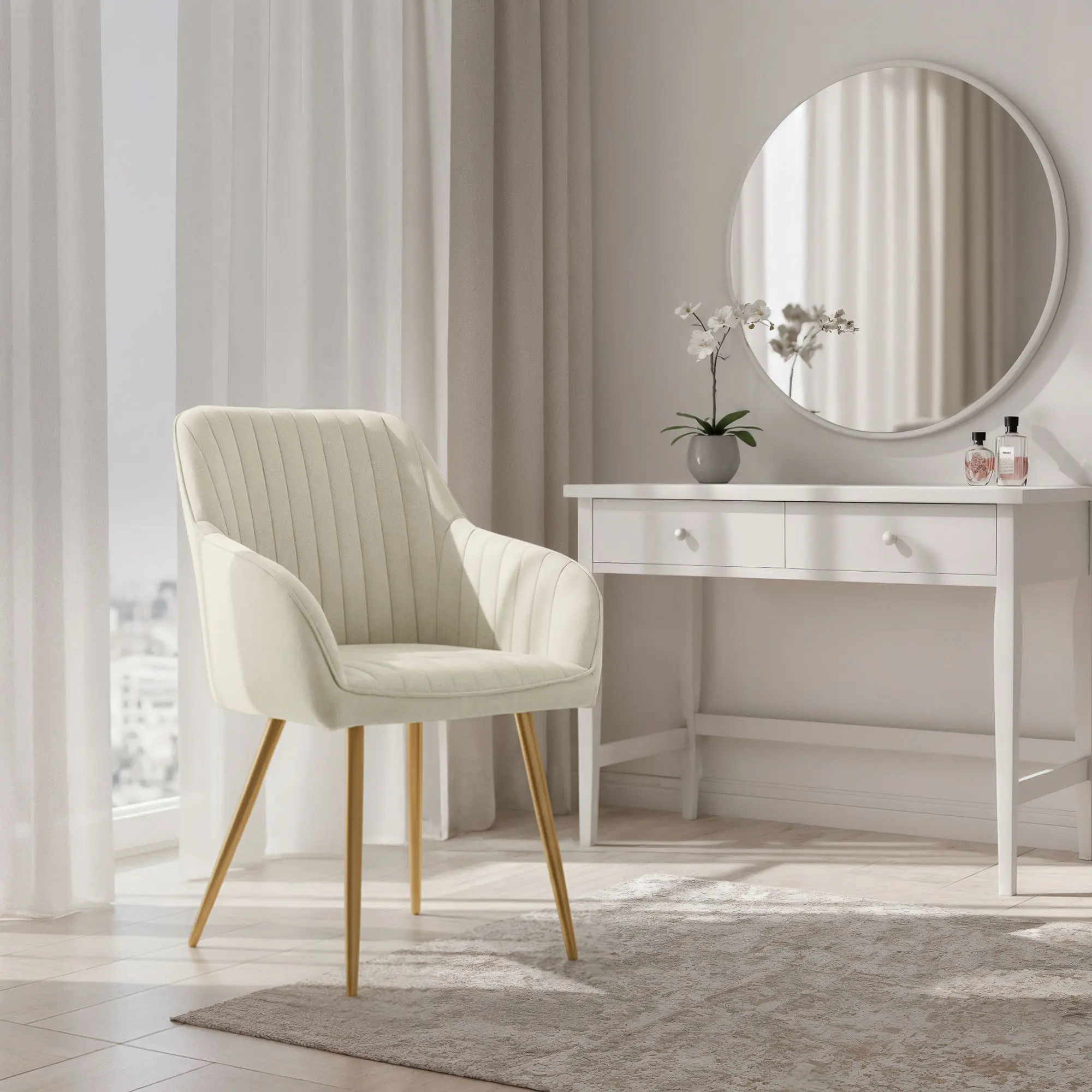 Set scaune Akord Florence 6pcs (Cream/Gold)