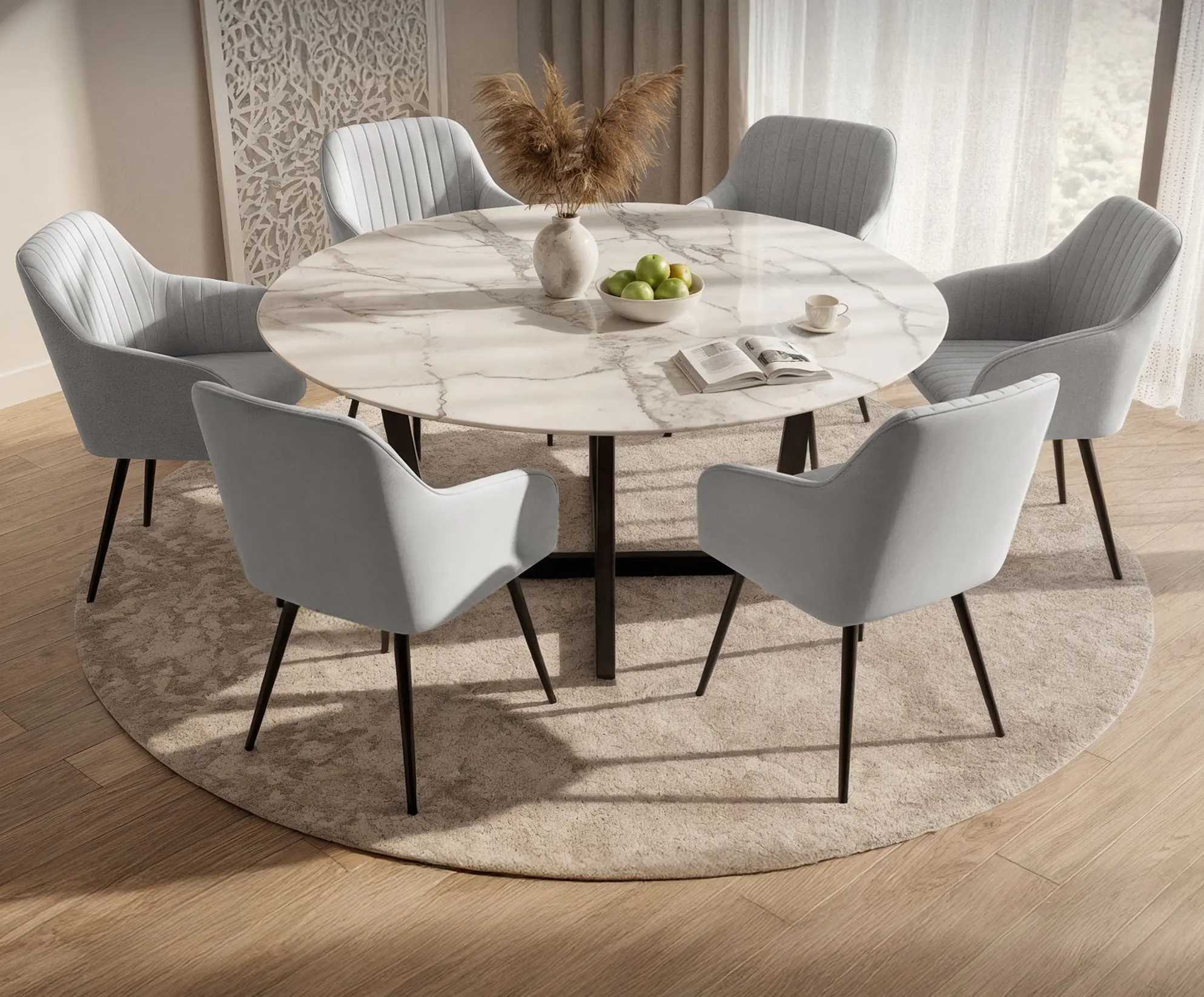 Набор стульев Akord Florence 6pcs (Grey/Black) - 2