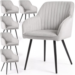 Набор стульев Akord Florence 6pcs (Grey/Black) Thumb