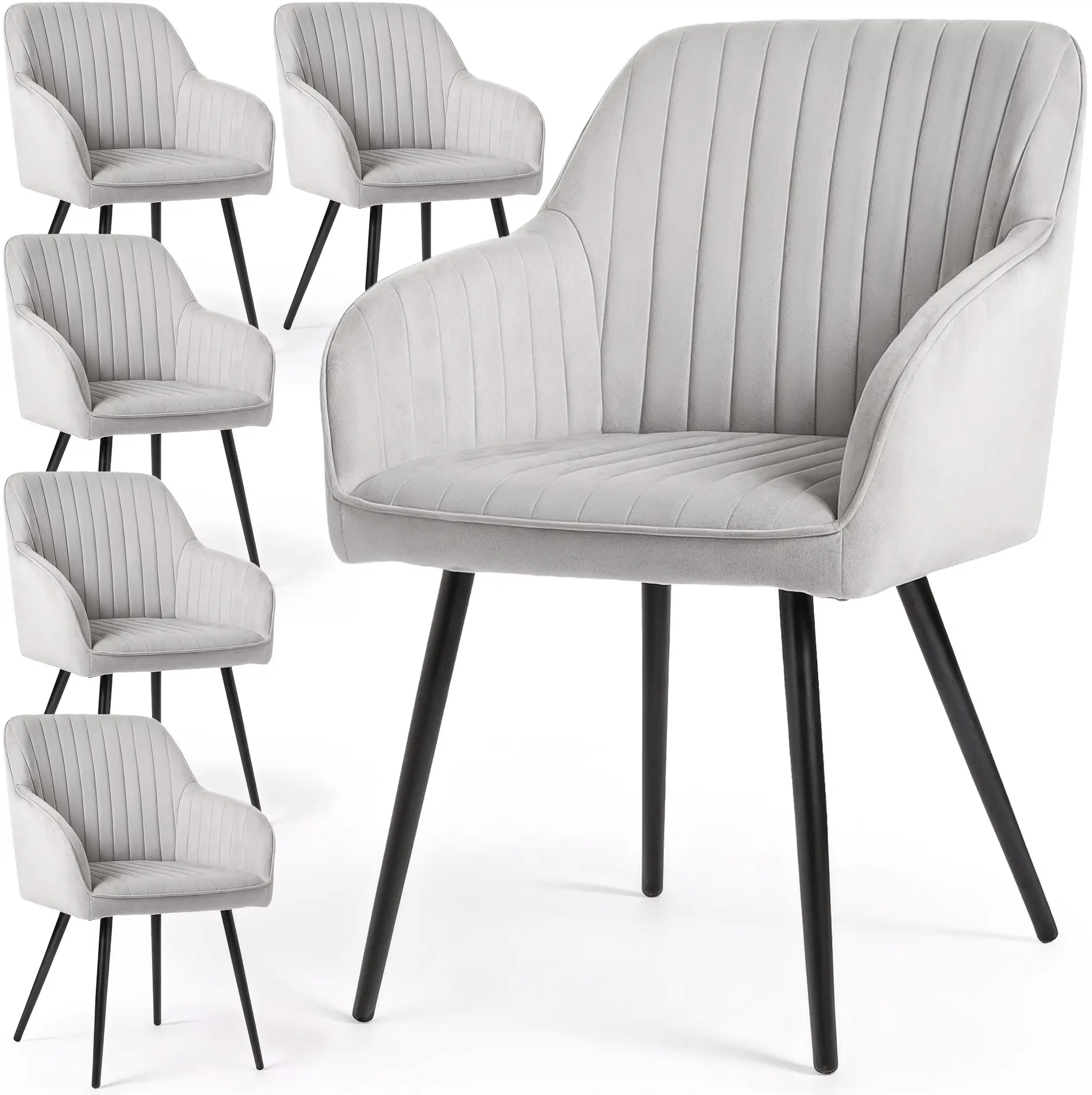 Набор стульев Akord Florence 6pcs (Grey/Black) - 3