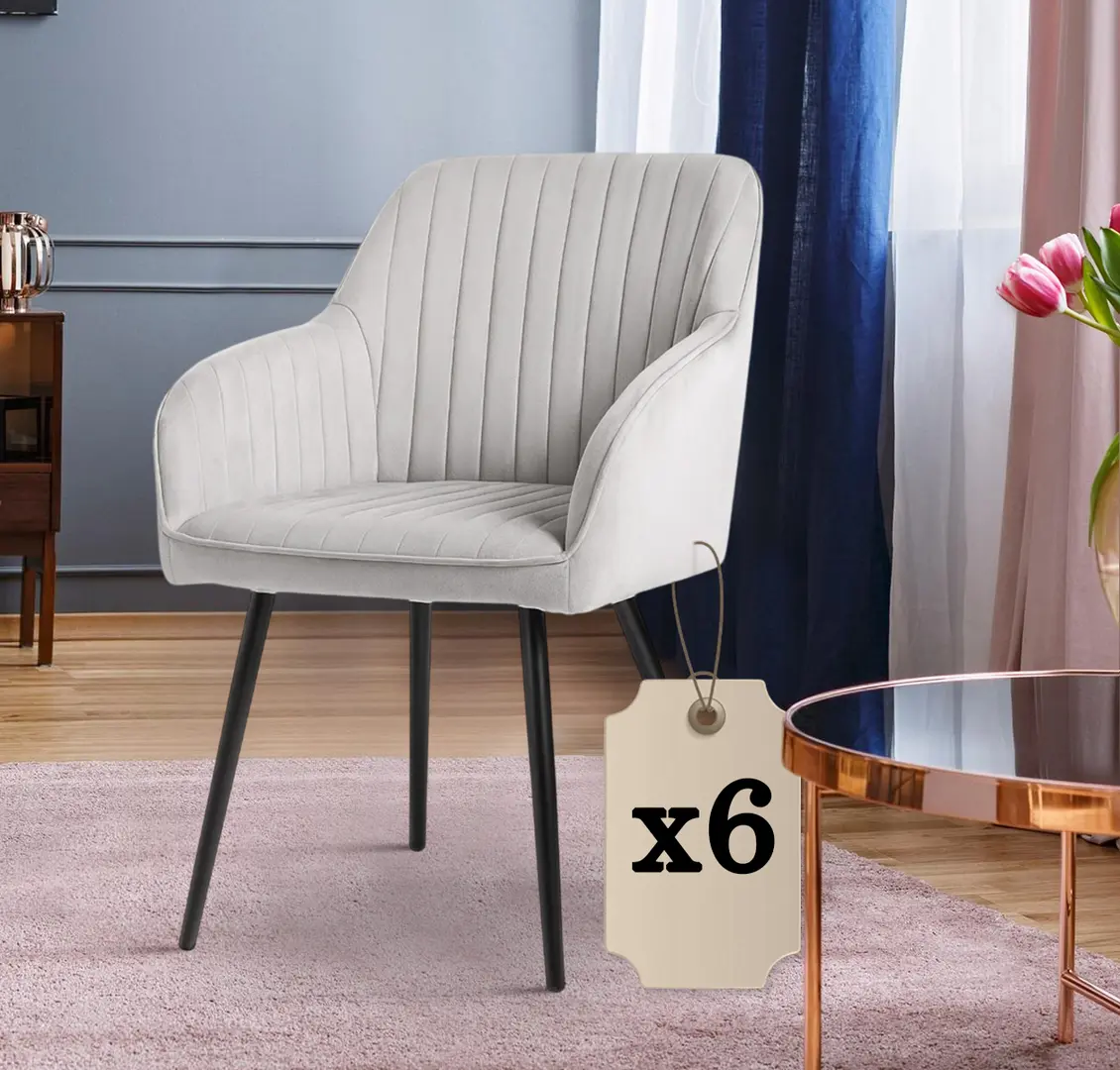 Набор стульев Akord Florence 6pcs (Grey/Black)