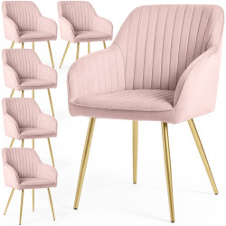 Набор стульев Akord Florence 6pcs (Powder Pink/Gold) Thumb