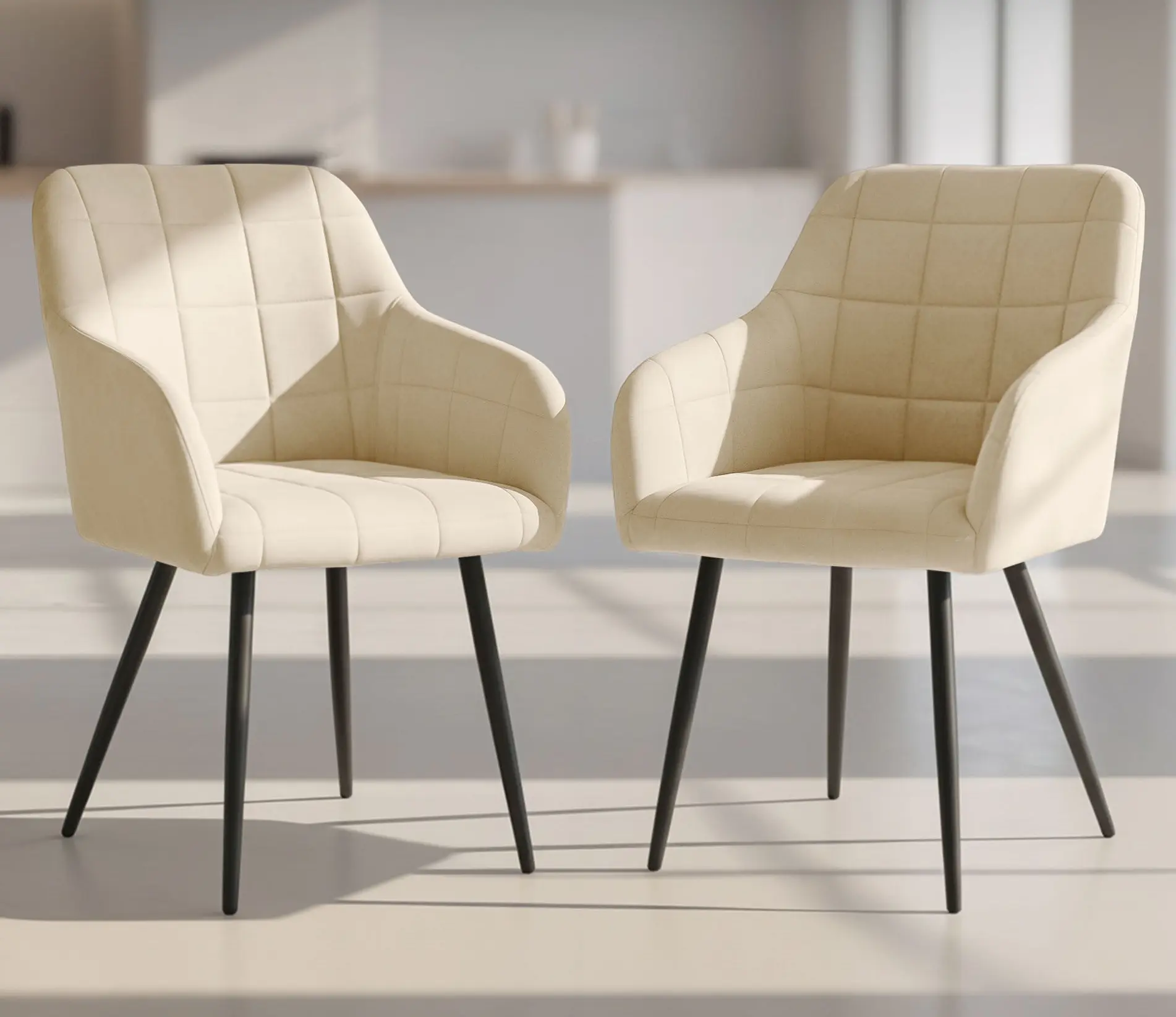 Набор стульев Akord Luxano 2pcs (Beige/Black) - 2